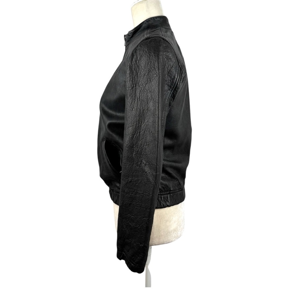 Lucky Brand Ana 100% Lamb Leather Jacket Moto Full Zip Womens Size XS Bomber - Picture 6 of 16